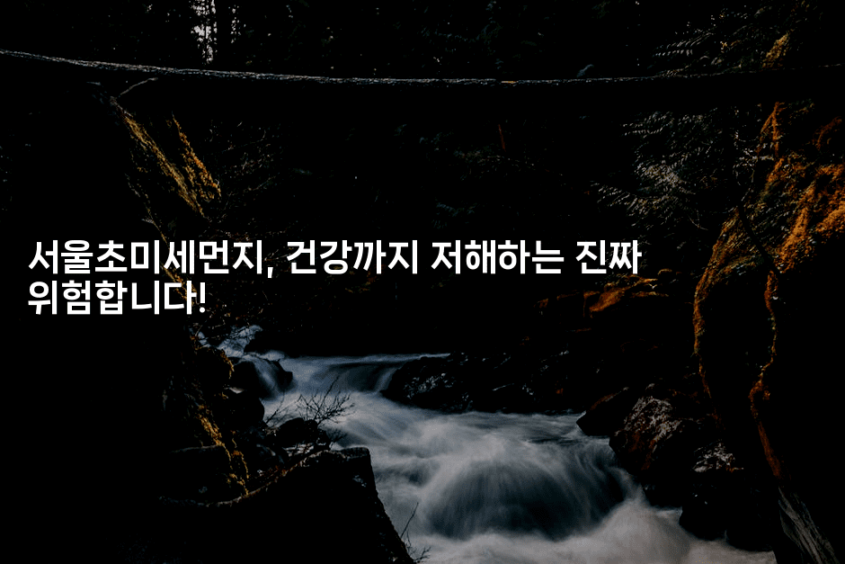 서울초미세먼지, 건강까지 저해하는 진짜 위험합니다!2-뿅망치 생활정보