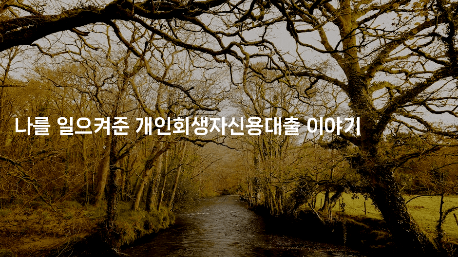 나를 일으켜준 개인회생자신용대출 이야기